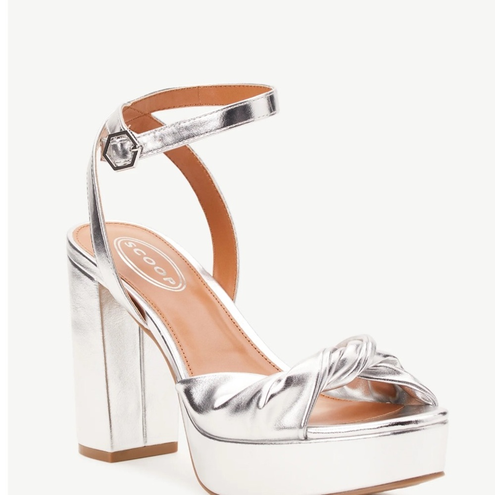 Scoop Women's Silver Platform Heels
